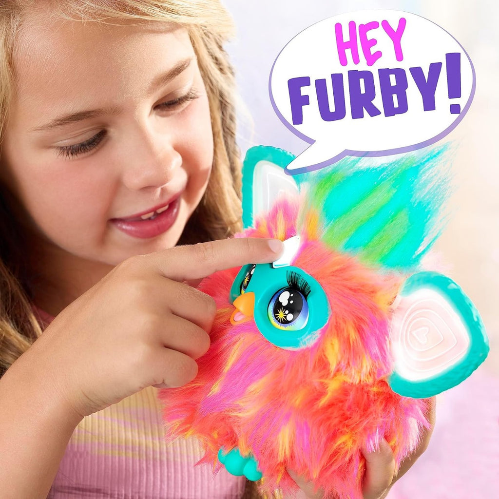 Furby Electronic Plush Toy with Sounds for Kids, Plush Toys, Interactive Talking Furby Collectible, 15 cm/6 inch, Soft to the Touch, Purple