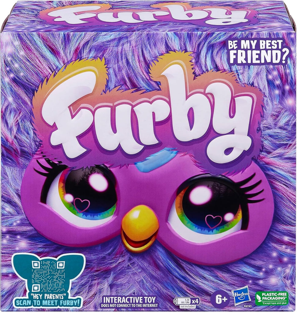 Furby Electronic Plush Toy with Sounds for Kids, Plush Toys, Interactive Talking Furby Collectible, 15 cm/6 inch, Soft to the Touch, Purple