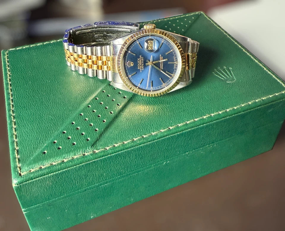 Rolex Datejust 16233 Gents Watch – Factory Blue Dial, Vintage, with Box