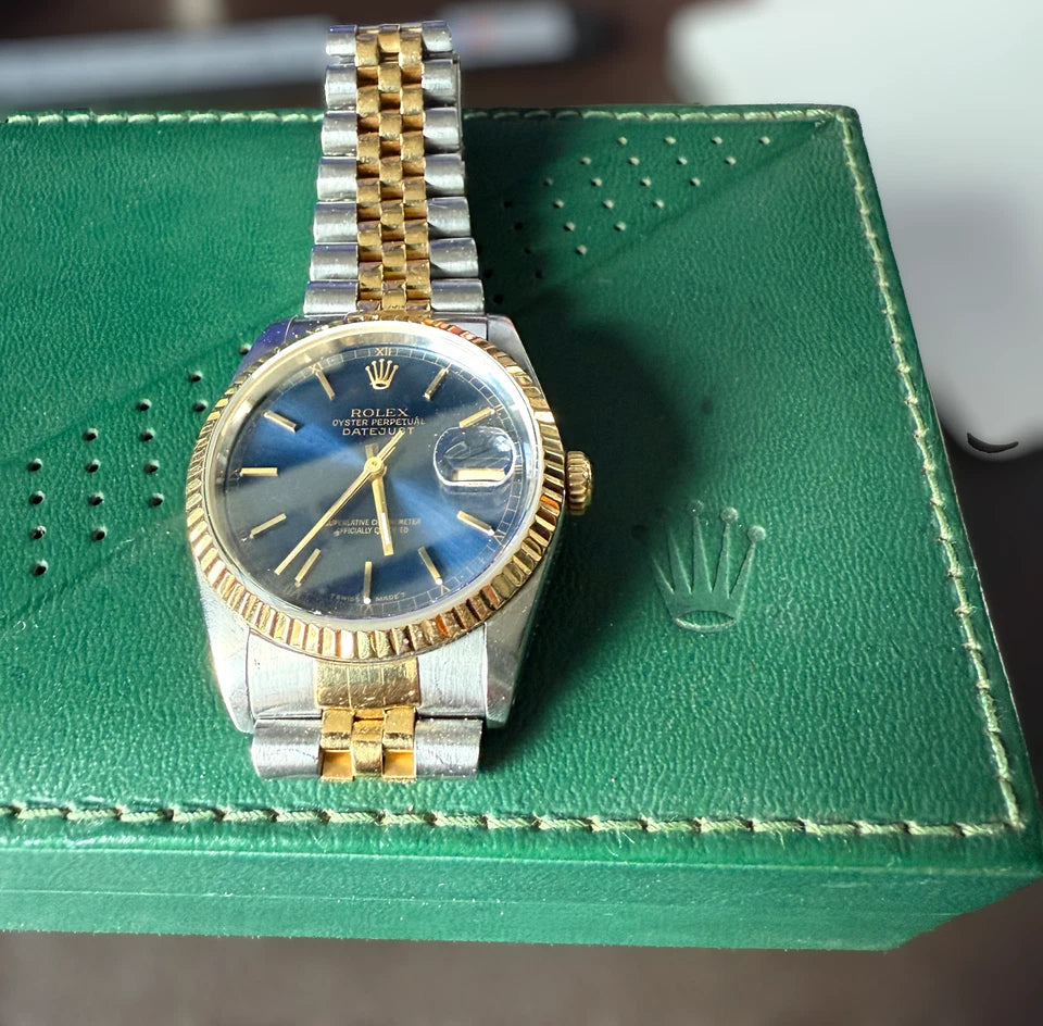 Rolex Datejust 16233 Gents Watch – Factory Blue Dial, Vintage, with Box