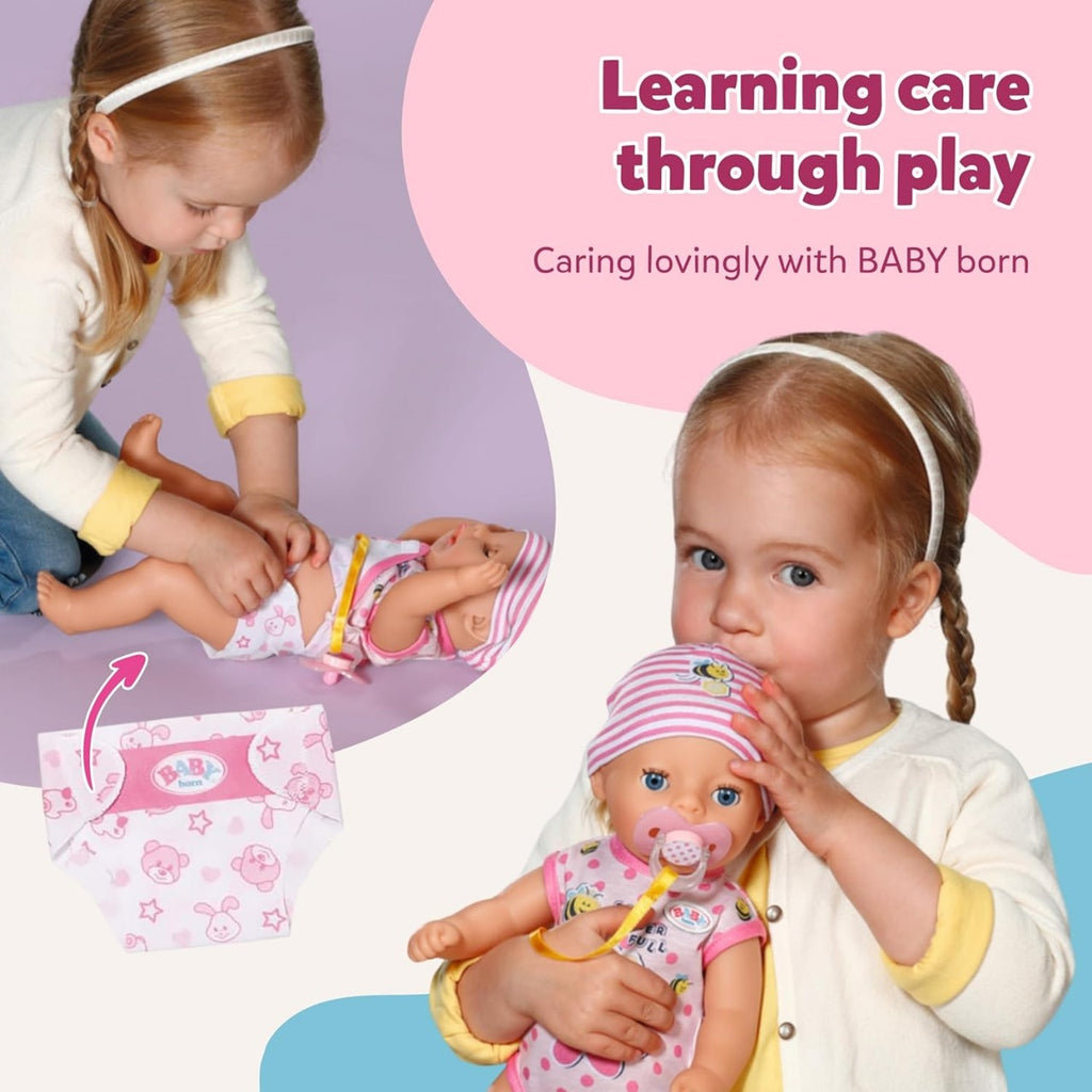 BABY born Little Magic Girl 834596-36cm Doll with 7 Lifelike Functions and Accessories - No Batteries Required - Suitable for Children from 1 Years Old, Pink