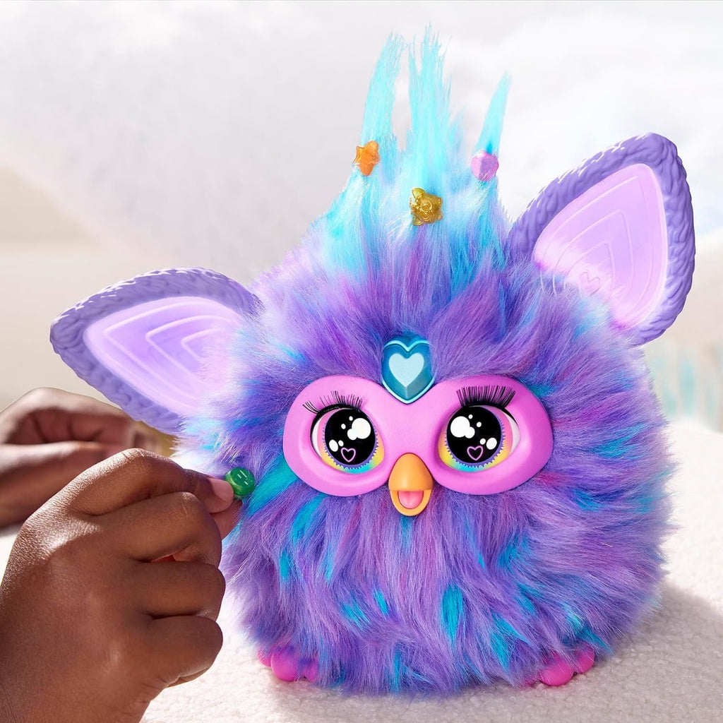 Furby Electronic Plush Toy with Sounds for Kids, Plush Toys, Interactive Talking Furby Collectible, 15 cm/6 inch, Soft to the Touch, Purple