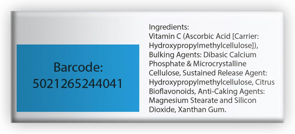 C Vitamin Nutrition Tablets – 60 Count (Slow Release Formula)