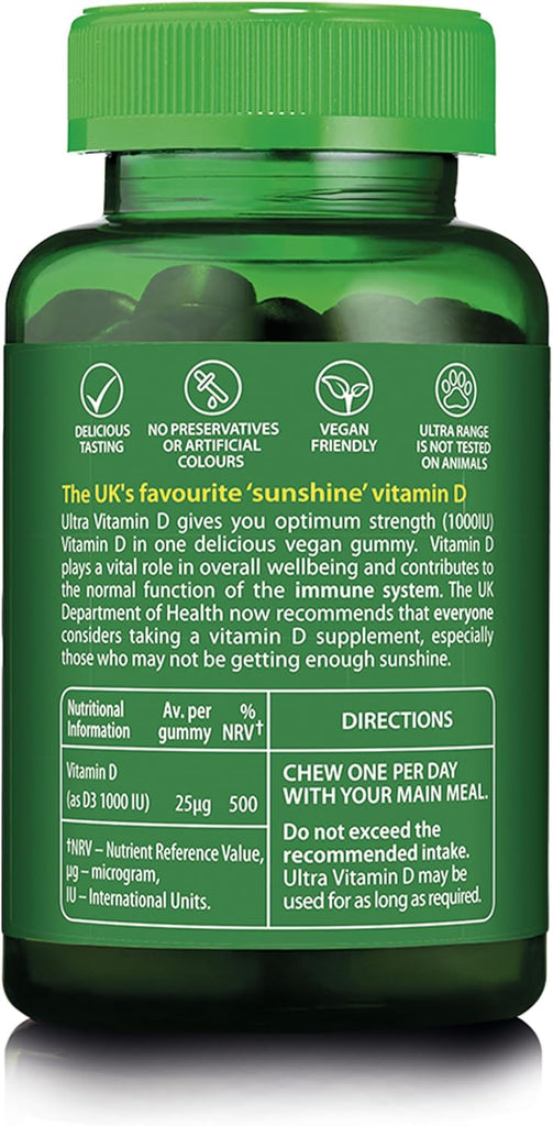 Vitabiotics Ultra Vitamin D Range – Vegan Vitamin D Gummies 1000IU & Vitamin D Tablets 400IU, 3000IU, 4000IU | Daily Immune & Bone Support
