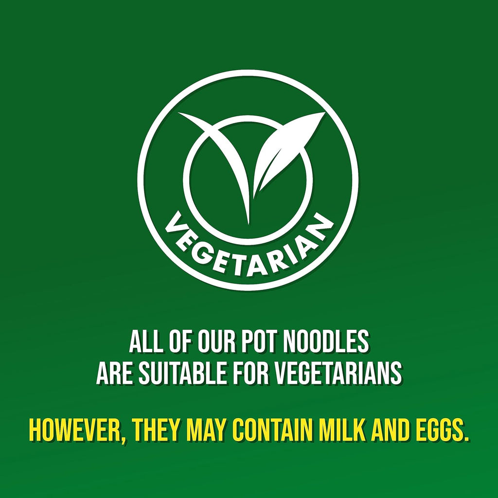 Pot Noodle Chicken & Mushroom instant vegetarian snack quick to make noodles Instant Noodle 12x 90 g