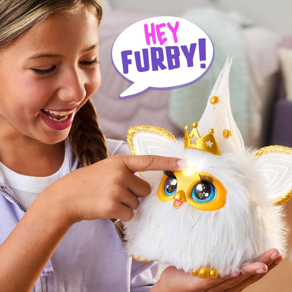 Furby Electronic Plush Toy with Sounds for Kids, Plush Toys, Interactive Talking Furby Collectible, 15 cm/6 inch, Soft to the Touch, Purple