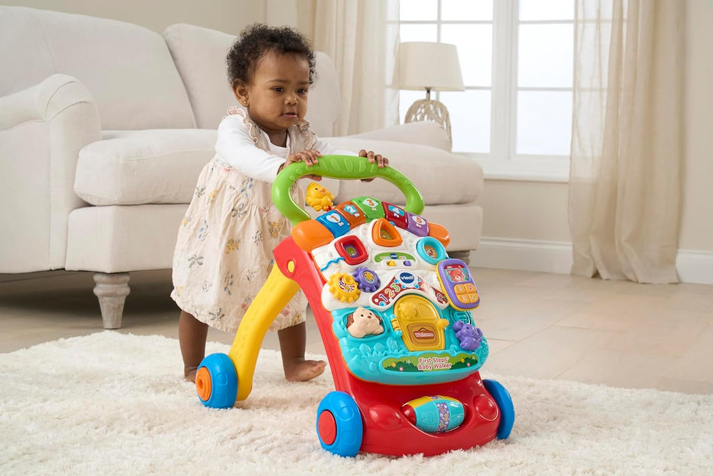 VTech First Steps Baby Walker | Push Along Walker Baby Toy with Shapes, Sounds, Music, Phrases, Pretend Play and More | Suitable for Babies from 6 Months, 1, 2 & 3 Year Olds, Boys & Girls, Pink
