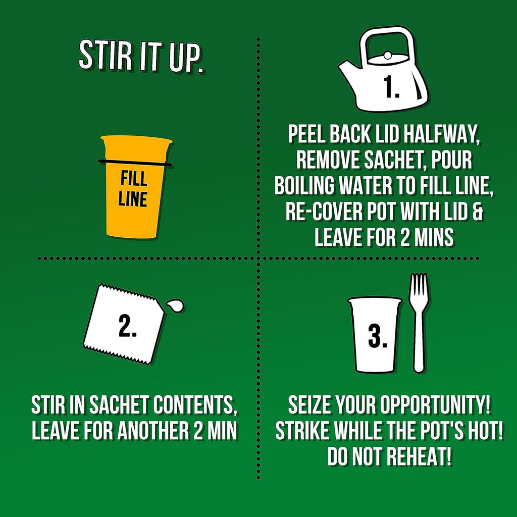 Pot Noodle Chicken & Mushroom instant vegetarian snack quick to make noodles Instant Noodle 12x 90 g