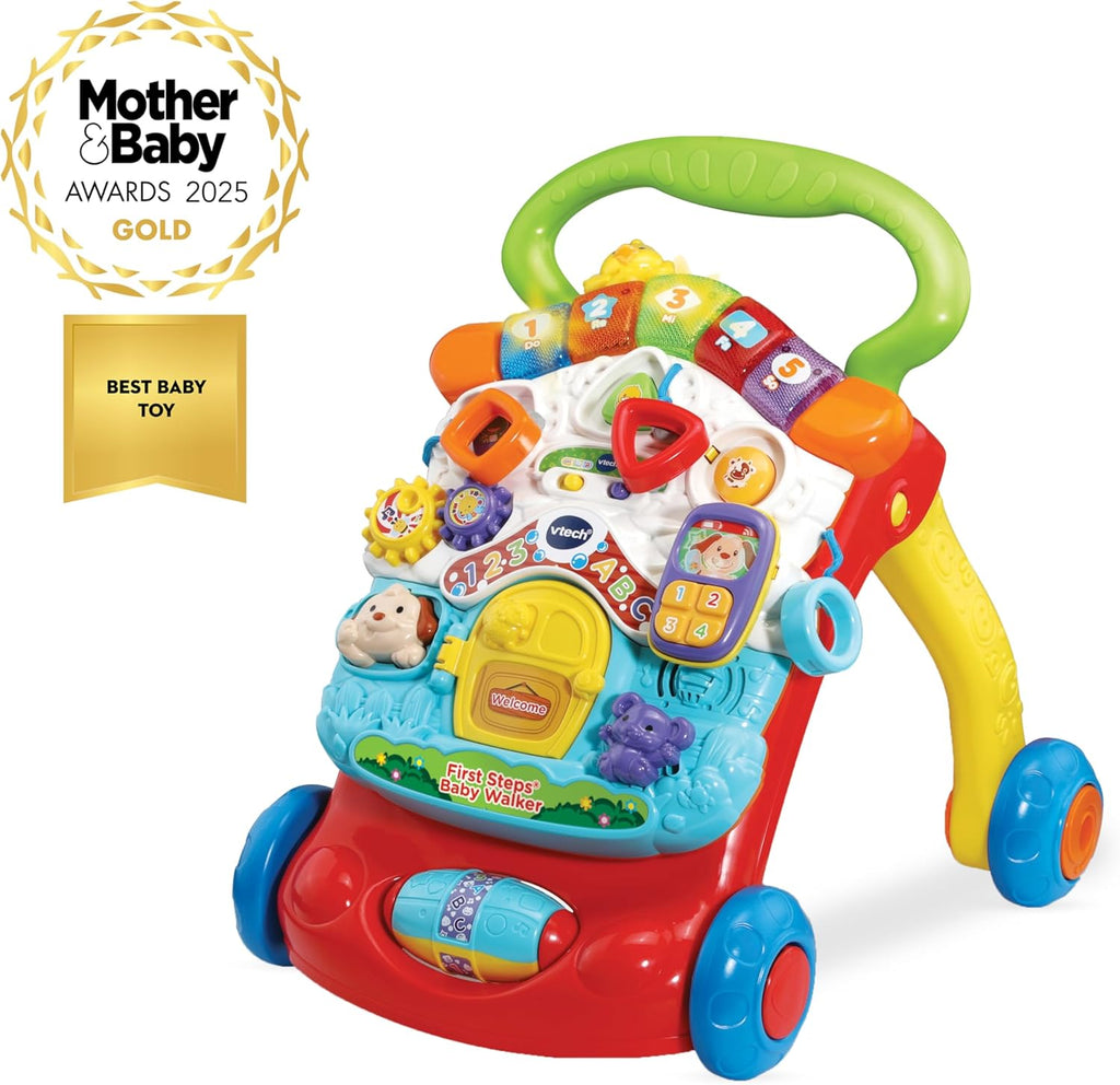 VTech First Steps Baby Walker | Push Along Walker Baby Toy with Shapes, Sounds, Music, Phrases, Pretend Play and More | Suitable for Babies from 6 Months, 1, 2 & 3 Year Olds, Boys & Girls, Pink