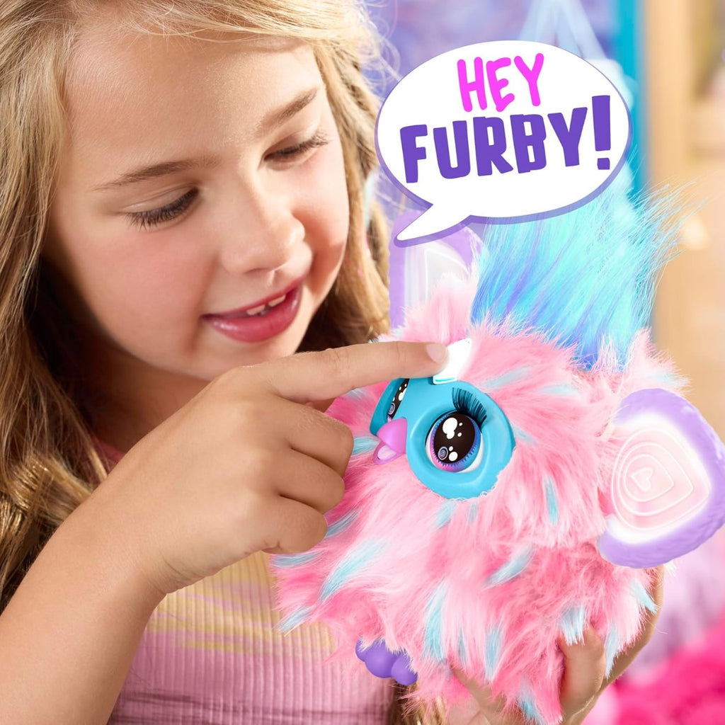 Furby Electronic Plush Toy with Sounds for Kids, Plush Toys, Interactive Talking Furby Collectible, 15 cm/6 inch, Soft to the Touch, Purple