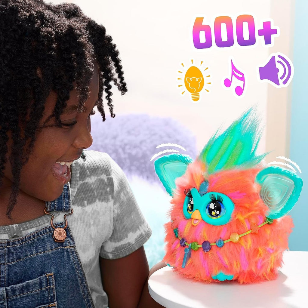 Furby Electronic Plush Toy with Sounds for Kids, Plush Toys, Interactive Talking Furby Collectible, 15 cm/6 inch, Soft to the Touch, Purple