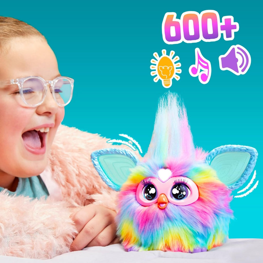 Furby Electronic Plush Toy with Sounds for Kids, Plush Toys, Interactive Talking Furby Collectible, 15 cm/6 inch, Soft to the Touch, Purple