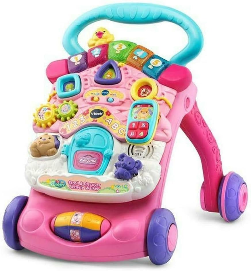 VTech First Steps Baby Walker | Push Along Walker Baby Toy with Shapes, Sounds, Music, Phrases, Pretend Play and More | Suitable for Babies from 6 Months, 1, 2 & 3 Year Olds, Boys & Girls, Pink
