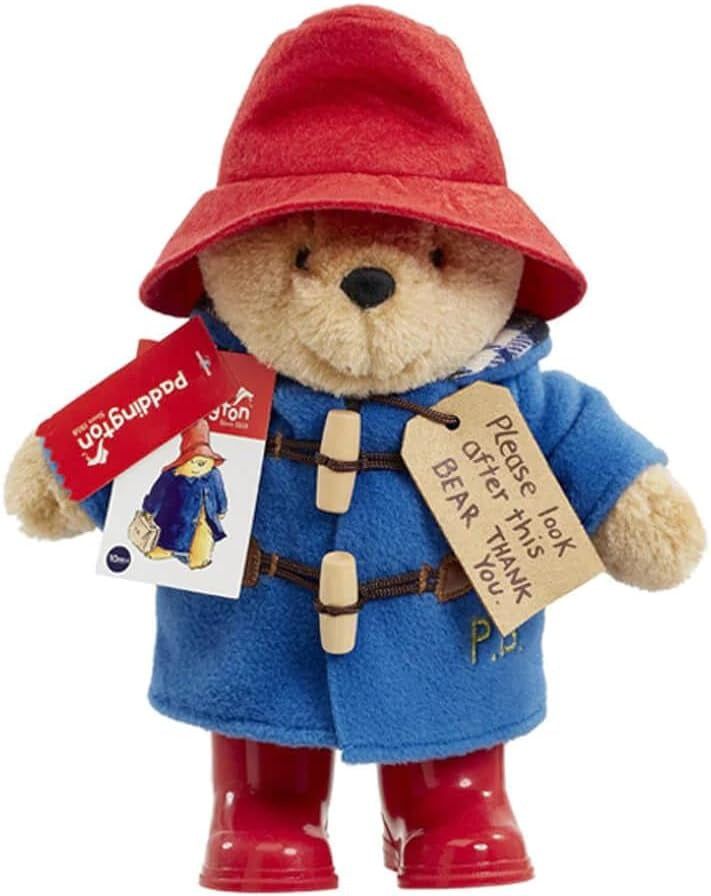 Rainbow Designs Classic Paddington Bear with Boots - 25cm Standing Plush Character - Soft & Cuddly Paddington Teddy Bear with Iconic Duffle Coat, Bush...