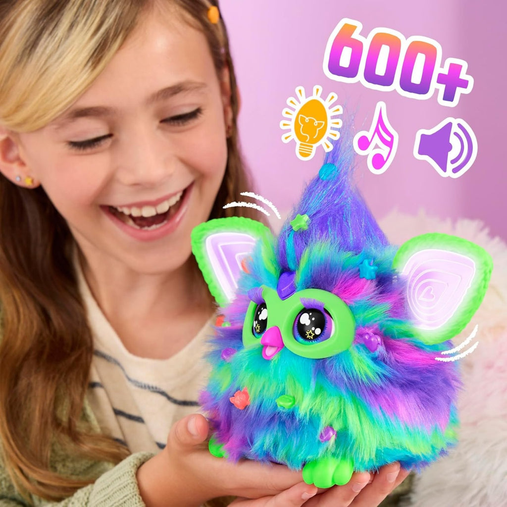 Furby Electronic Plush Toy with Sounds for Kids, Plush Toys, Interactive Talking Furby Collectible, 15 cm/6 inch, Soft to the Touch, Purple