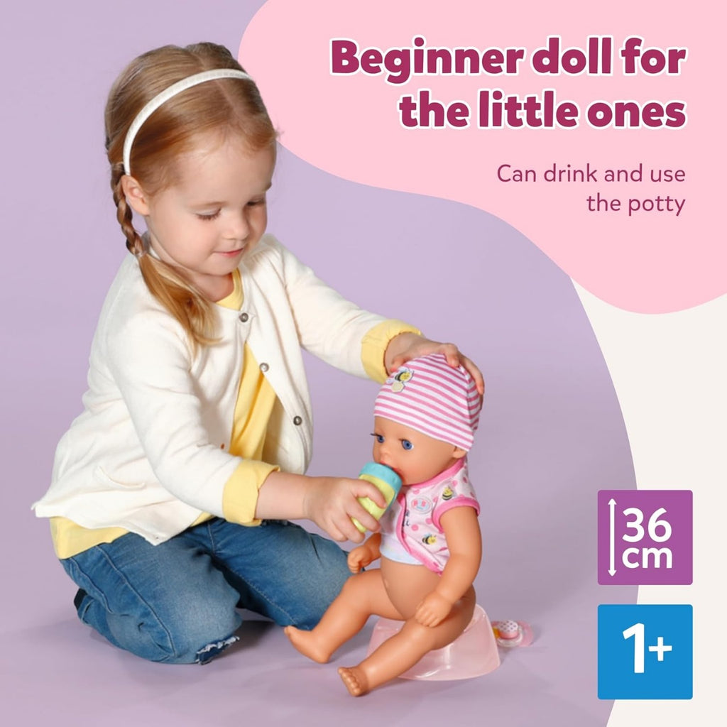 BABY born Little Magic Girl 834596-36cm Doll with 7 Lifelike Functions and Accessories - No Batteries Required - Suitable for Children from 1 Years Old, Pink