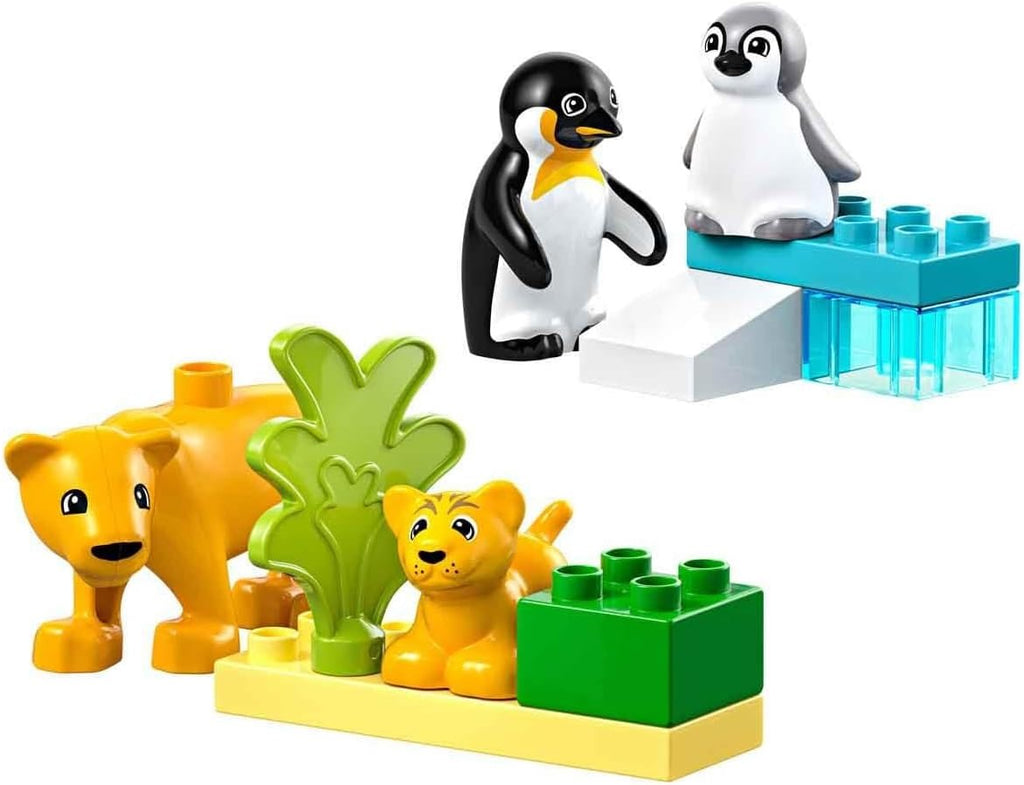 LEGO DUPLO Wild Animal Families: Penguins & Lions - Fine Motor Skills Toy for 2+ Year Old Girls & Boys - Toddler Learning Toy incl. 4 Animal Figures & Accessories - Gift Idea - 10442