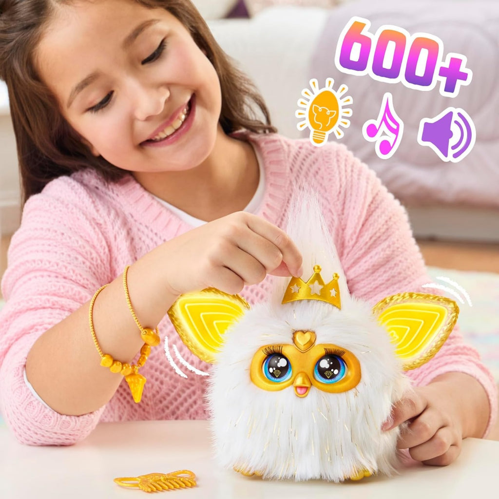 Furby Electronic Plush Toy with Sounds for Kids, Plush Toys, Interactive Talking Furby Collectible, 15 cm/6 inch, Soft to the Touch, Purple