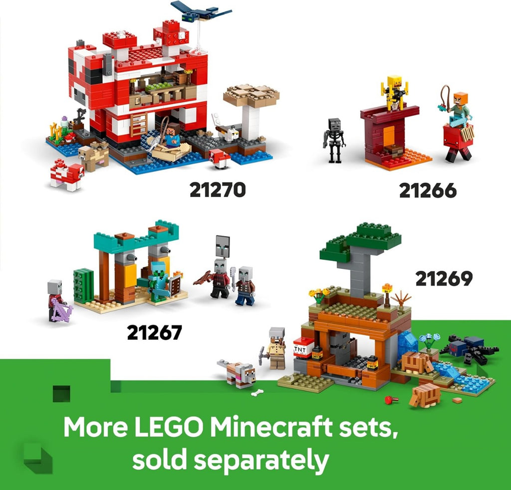 LEGO Minecraft The Baby Pig House Toy - Building Set incl. a Hero Figure, Mobs, a Farm & Forest Biome - Gaming Gift for 7+ Year Old Girls & Boys - 21268