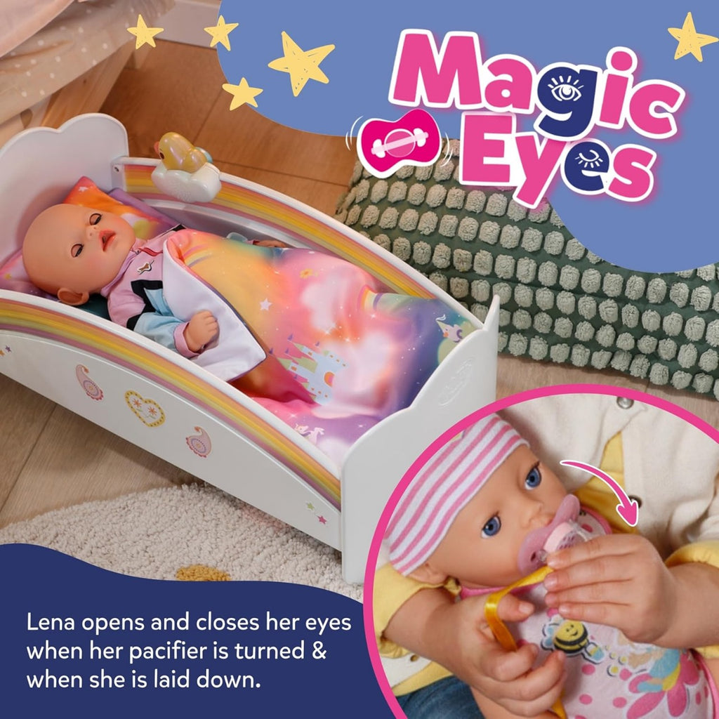 BABY born Little Magic Girl 834596-36cm Doll with 7 Lifelike Functions and Accessories - No Batteries Required - Suitable for Children from 1 Years Old, Pink