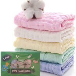 Muslin Baby Burp Cloths, 100% Muslin Cotton