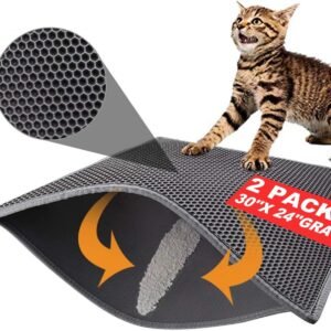 Pieviev 2 Packs Cat Litter Mat Double Layer