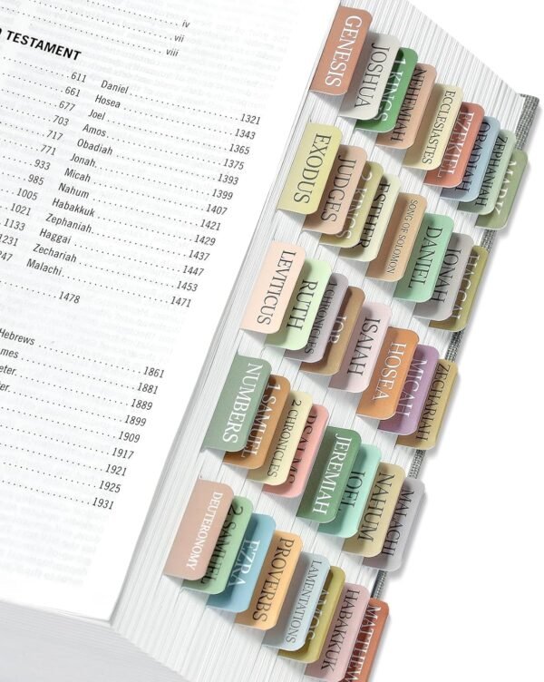 Bible Tabs for Women & Men, Laminated Bible Tabs